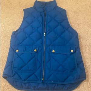 Blue j. Crew quilted puffer vest size medium